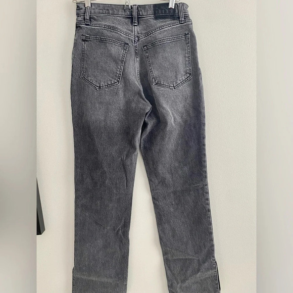 Abercrombie The  90’s Straight High Rise Split Hem Jean Gray Size 26 - Picture 7 of 9